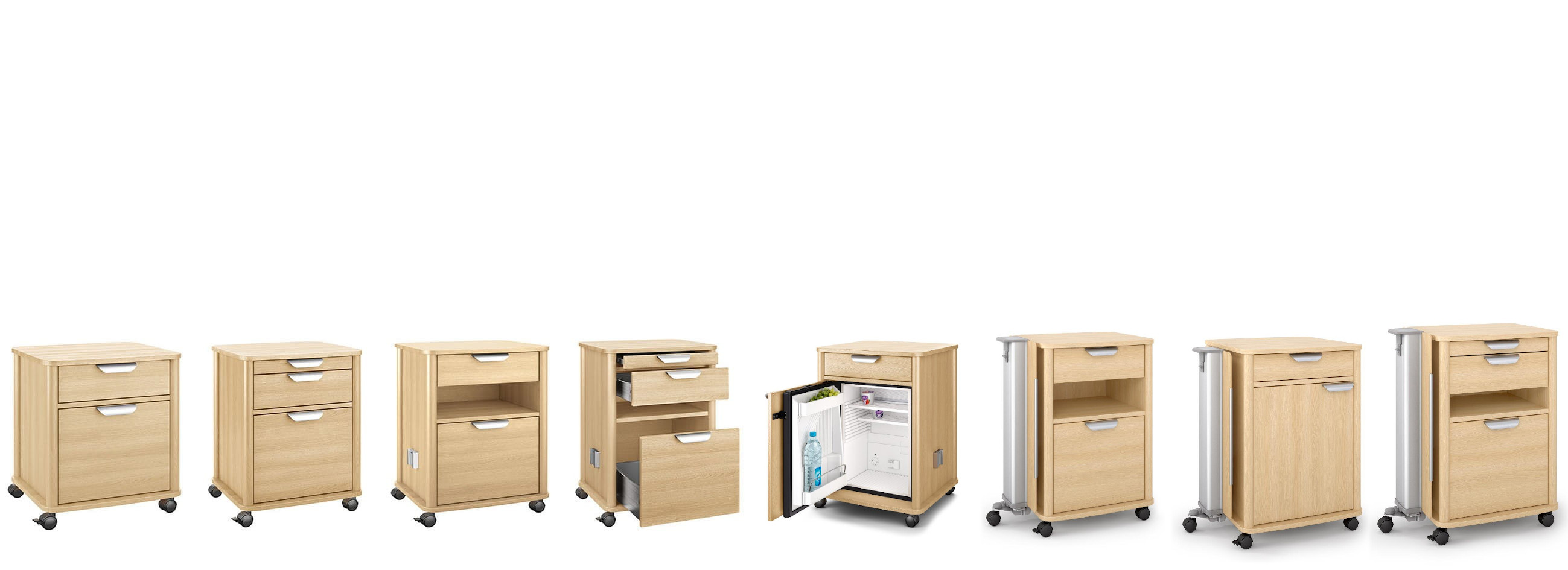 De nachtkastjesserie vivo staat voor een behaaglijke en harmonieuze sfeer. Daarbij ondersteunen het afgeronde bovenblad en de sierlijke afgeronde randen. 